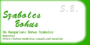 szabolcs bohus business card